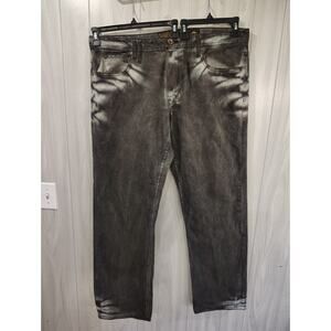 Akoo Jeans Men's 40x32 Gray Denim Jeans Relaxed Fit Casual Hiphop Gothic Grunge